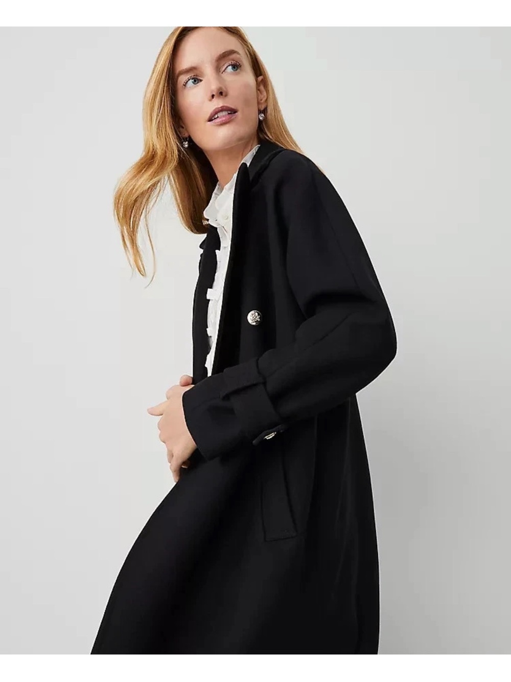 Ann Taylor Double Breasted Wool Blend Coat